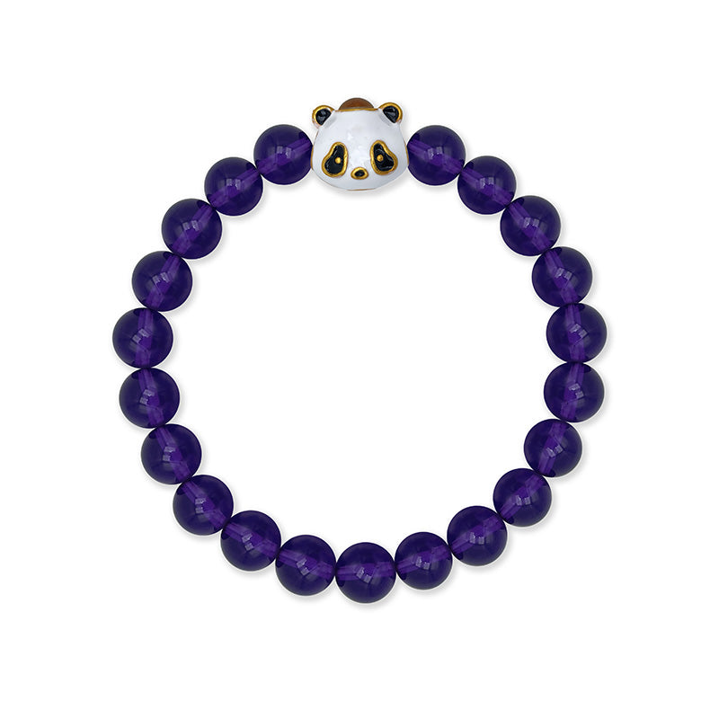 Amethyst Bracelet with Panda-Shaped Nano Micro-engraving Projection Stone