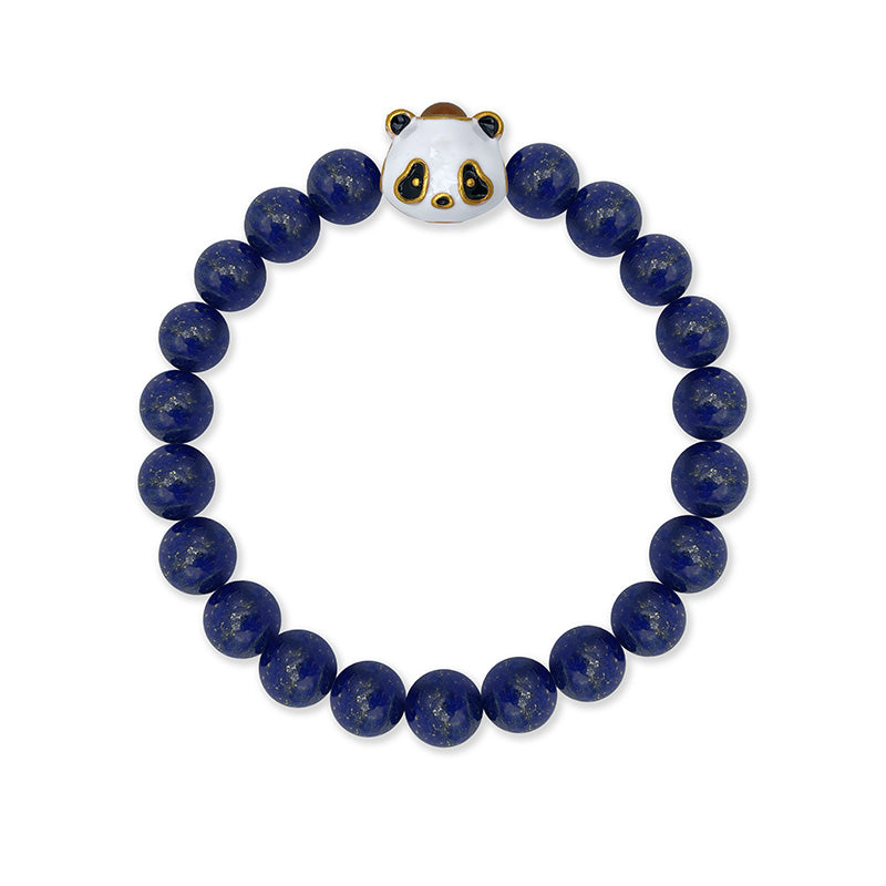 Lapis Lazuli Bracelet with Panda-Shaped Nano Micro-engraving Projection Stone
