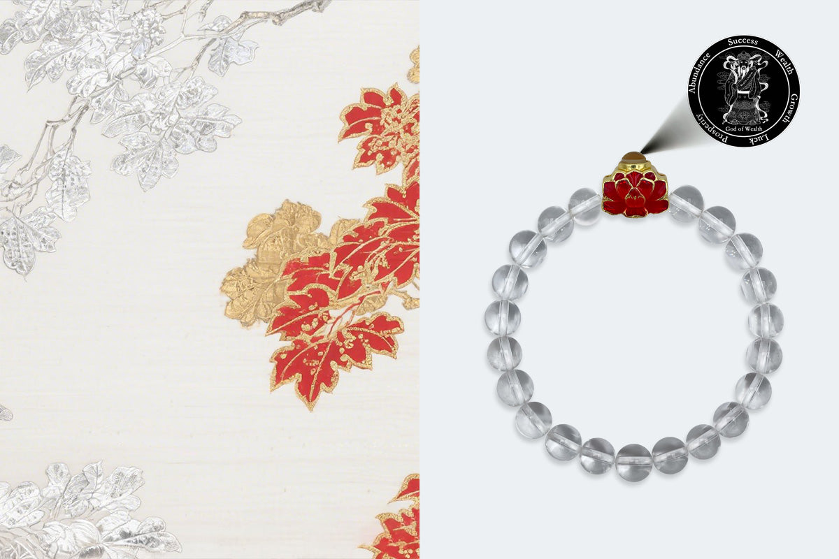 Clear Quartz Bracelet with Lotus-Shaped Nano Micro-engraving Projection Stone