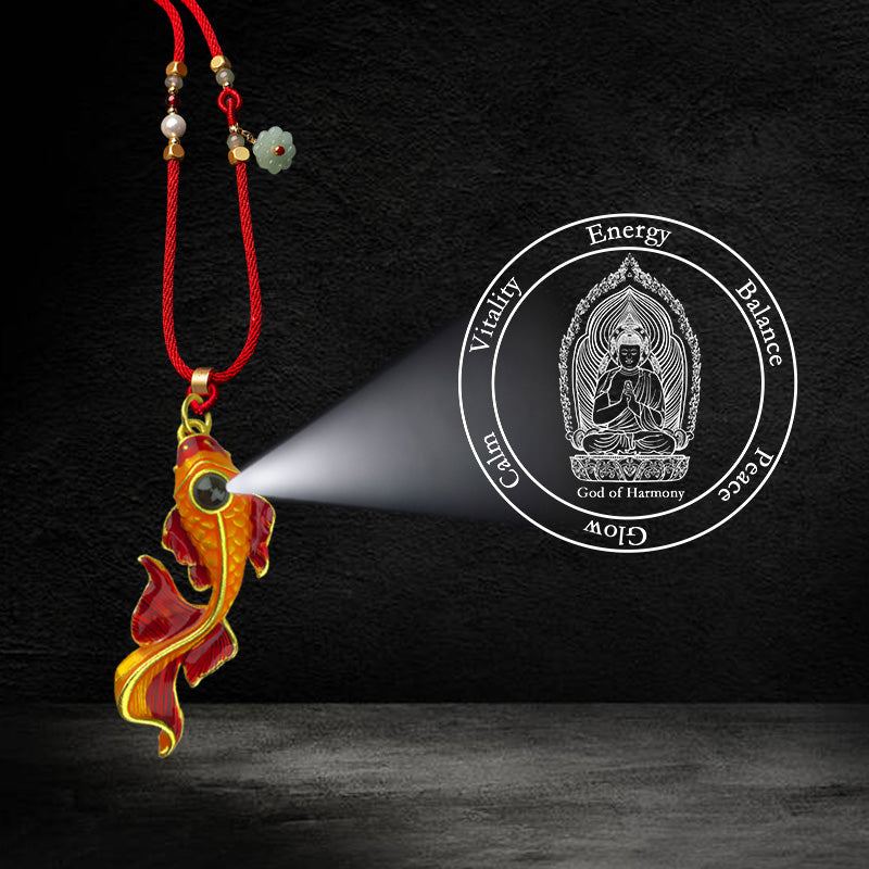 Red Koi Nano Micro-engraving Projection Stone