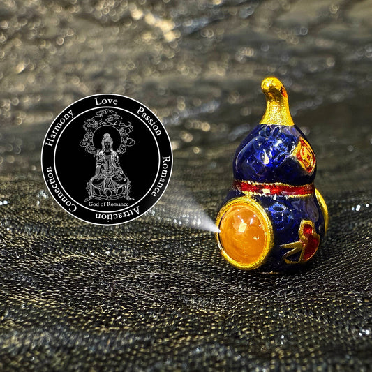 Zencle Blue Gourd Guardian Projection Stone Bead - Vibrant Fortune Charm