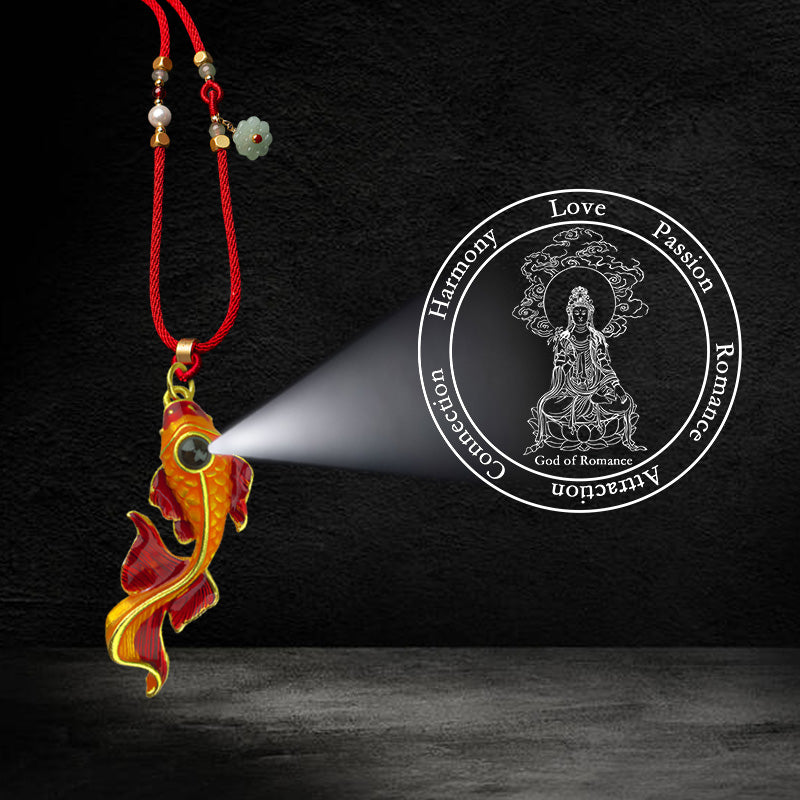 Red Koi Nano Micro-engraving Projection Stone