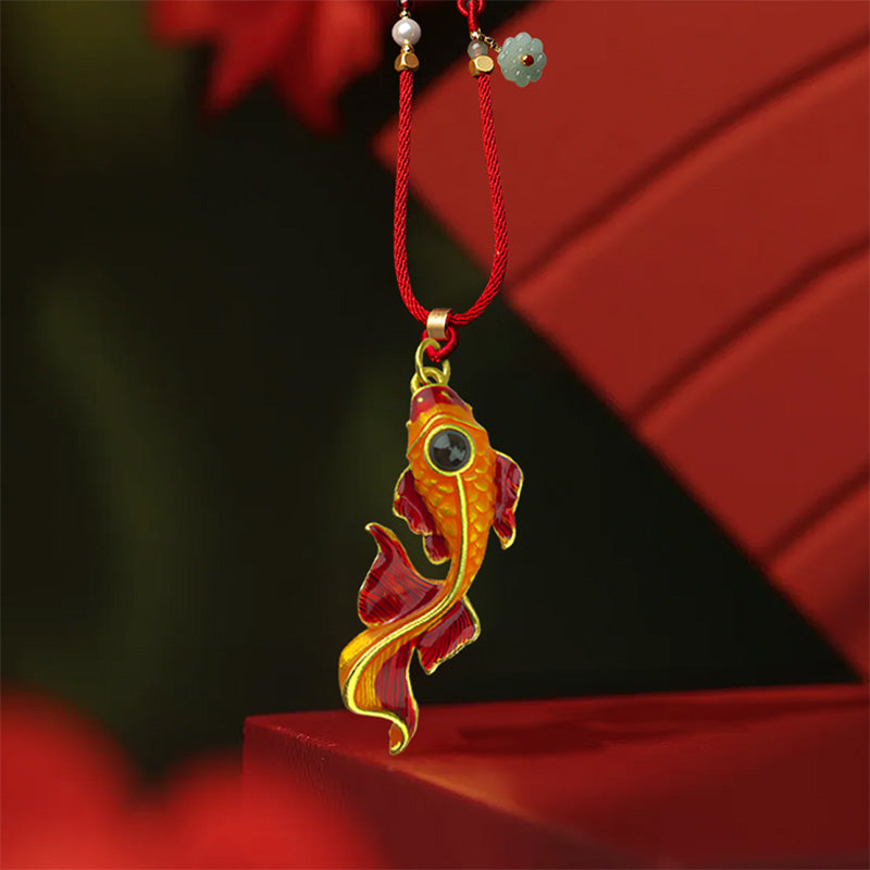 Red Koi Nano Micro-engraving Projection Stone
