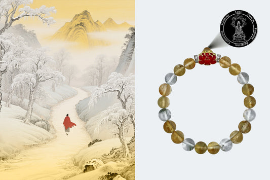 Moonstone Bracelet with Lotus-Shaped Nano Micro-engraving Projection Stone