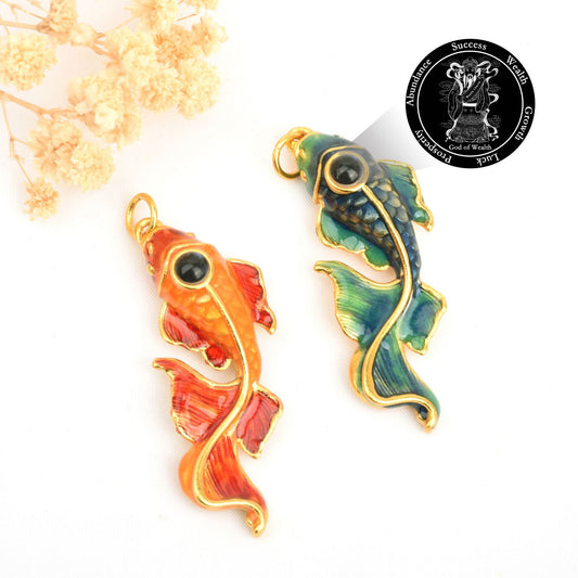 Koi Nano Micro-engraving Sand Gold Projection Stone Peace Amulet Zodiac Guardian Pendant Accessory