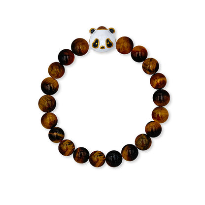 Tiger Eye Bracelet with Panda Nano Micro-engraving Projection Stone