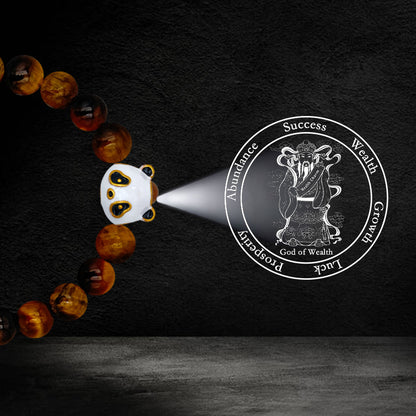 Tiger Eye Bracelet with Panda Nano Micro-engraving Projection Stone